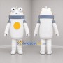 Custom White Gray and Yellow Robot Mascot Costume Adult Full Body Suit for Science Events