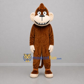 Custom Brown and Tan Monkey Mascot Costume Adult Full Body Suit for Jungle Events