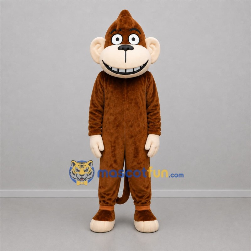 Custom Brown and Tan Monkey Mascot Costume Adult Full Body Suit for Jungle Events