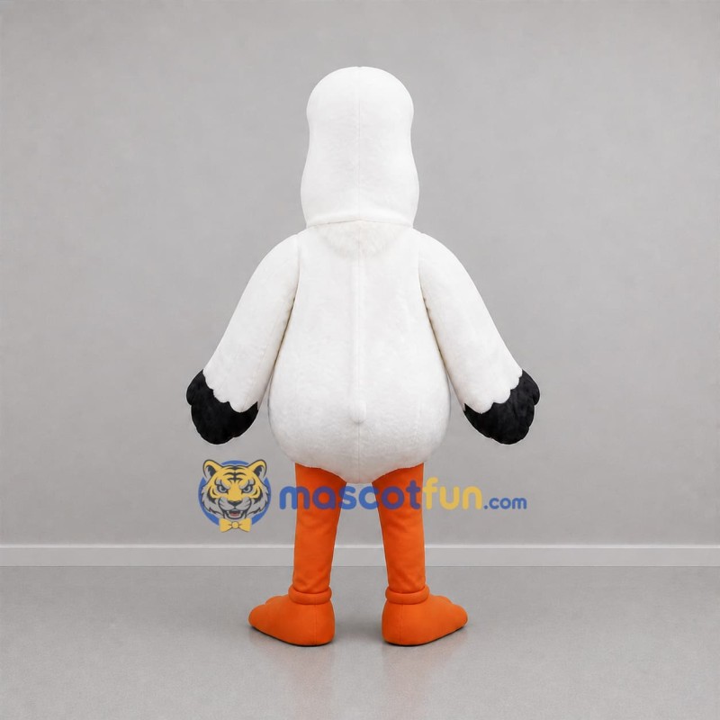 Custom White and Yellow Seabird Mascot Costume Adult Full Body Suit for Beach Events
