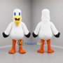 Custom White and Yellow Seabird Mascot Costume Adult Full Body Suit for Beach Events