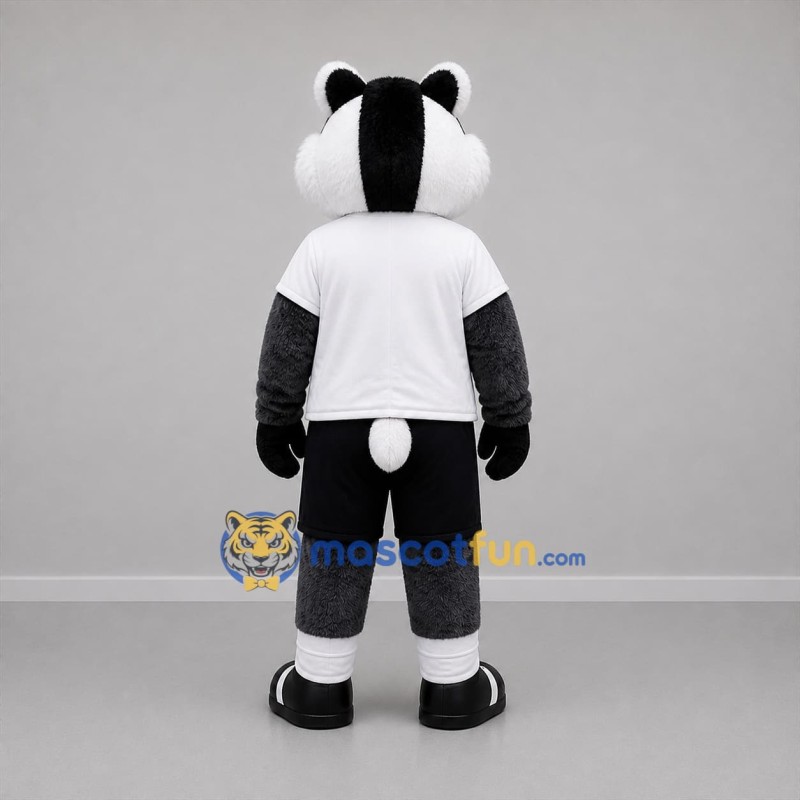 Custom Gray Black and White Badger Mascot Costume Adult Full Body Suit for Sports Events