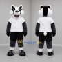 Custom Gray Black and White Badger Mascot Costume Adult Full Body Suit for Sports Events