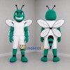 Custom Green and White Winged Insect Mascot Costume Adult Full Body Suit for Sports Events