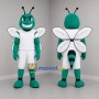 Custom Green and White Winged Insect Mascot Costume Adult Full Body Suit for Sports Events