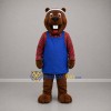 Custom Brown Red and Blue Beaver Mascot Costume Adult Full Body Suit for Community Events