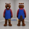 Custom Brown Red and Blue Beaver Mascot Costume Adult Full Body Suit for Community Events