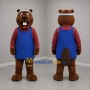 Custom Brown Red and Blue Beaver Mascot Costume Adult Full Body Suit for Community Events