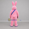 Custom Pink and White Drummer Rabbit Mascot Costume Adult Full Body Suit for Music Events