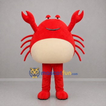 Custom Red and Cream Crab Mascot Costume Adult Full Body Suit for Beach Events