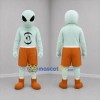 Custom Mint Green and Orange Alien Mascot Costume Adult Full Body Suit for Space Events