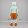 Custom Mint Green and Orange Alien Mascot Costume Adult Full Body Suit for Space Events