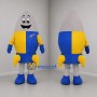 Custom Blue Yellow and Gray Rocket Mascot Costume Adult Full Body Suit for Science Events