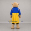 Custom Blue and Gold Horned Warrior Mascot Costume Adult Full Body Suit for School Events