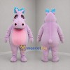 Custom Lavender and Pink Hippo Mascot Costume Adult Full Body Suit for Children's Events