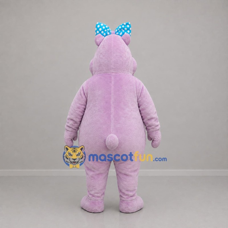 Custom Lavender and Pink Hippo Mascot Costume Adult Full Body Suit for Children's Events