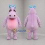 Custom Lavender and Pink Hippo Mascot Costume Adult Full Body Suit for Children's Events