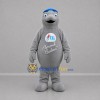 Custom Gray and Blue Seal Mascot Costume Adult Full Body Suit for Aquatic Events
