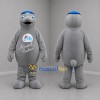 Custom Gray and Blue Seal Mascot Costume Adult Full Body Suit for Aquatic Events