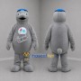 Custom Gray and Blue Seal Mascot Costume Adult Full Body Suit for Aquatic Events