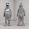 Custom Gray and Blue Seal Mascot Costume Adult Full Body Suit for Aquatic Events