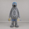 Custom Gray and Blue Seal Mascot Costume Adult Full Body Suit for Aquatic Events