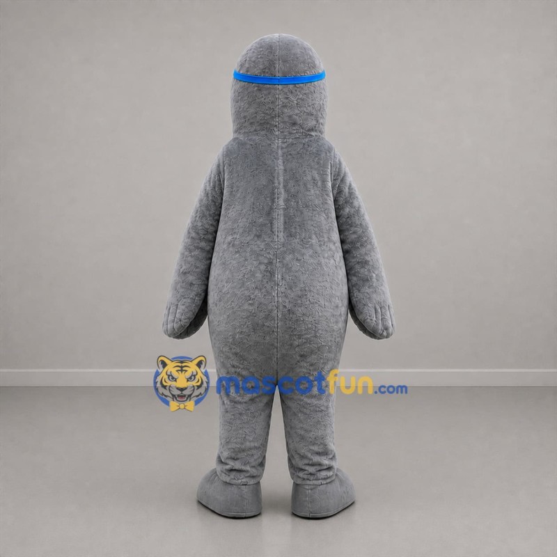 Custom Gray and Blue Seal Mascot Costume Adult Full Body Suit for Aquatic Events