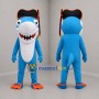 Custom Blue and White Pirate Shark Mascot Costume Adult Full Body Suit for Beach Events