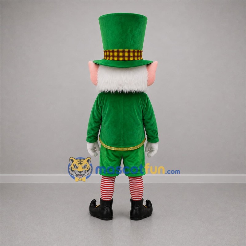 Custom Green and Red Leprechaun Mascot Costume Adult Full Body Suit for St. Patrick's Day Events