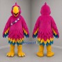 Custom Pink Yellow and Blue Parrot Mascot Costume Adult Full Body Suit for Tropical Events