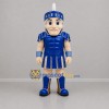 Custom Blue and Silver Armored Warrior Mascot Costume Adult Full Body Suit for School Events