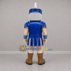 Custom Blue and Silver Armored Warrior Mascot Costume Adult Full Body Suit for School Events