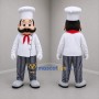 Custom White Black and Red Chef Mascot Costume Adult Full Body Suit for Food Festivals