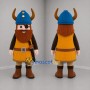 Custom Blue and Orange Viking Mascot Costume Adult Full Body Suit for Themed Events