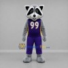 Custom Gray and Purple Raccoon Mascot Costume Adult Full Body Suit for Sports Events
