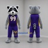 Custom Gray and Purple Raccoon Mascot Costume Adult Full Body Suit for Sports Events