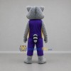 Custom Gray and Purple Raccoon Mascot Costume Adult Full Body Suit for Sports Events