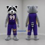 Custom Gray and Purple Raccoon Mascot Costume Adult Full Body Suit for Sports Events