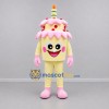 Custom Yellow and Pink Birthday Cake Mascot Costume Adult Full Body Suit for Birthday Parties