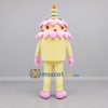 Custom Yellow and Pink Birthday Cake Mascot Costume Adult Full Body Suit for Birthday Parties