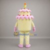 Custom Yellow and Pink Birthday Cake Mascot Costume Adult Full Body Suit for Birthday Parties