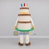 Custom Cream and Brown Birthday Cake Mascot Costume Adult Full Body Suit for Birthday Parties