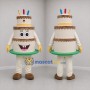 Custom Cream and Brown Birthday Cake Mascot Costume Adult Full Body Suit for Birthday Parties