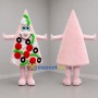 Custom Pink Red and Green Pizza Slice Mascot Costume Adult Full Body Suit for Food Promotions