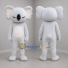 Custom Light Gray and White Koala Mascot Costume Adult Full Body Suit for Children's Events