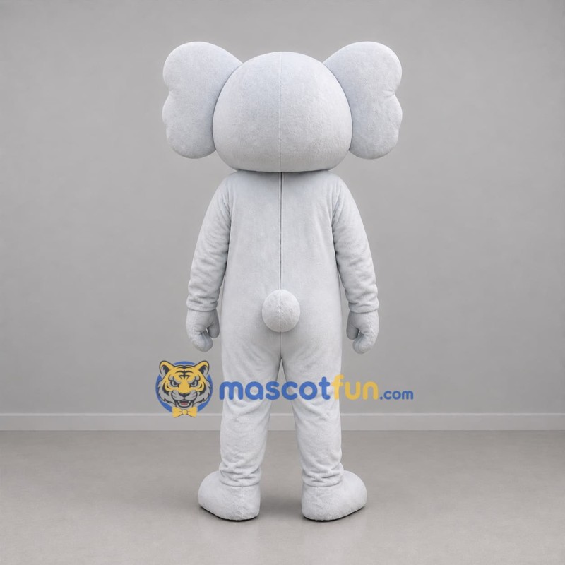 Custom Light Gray and White Koala Mascot Costume Adult Full Body Suit for Children's Events