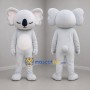 Custom Light Gray and White Koala Mascot Costume Adult Full Body Suit for Children's Events