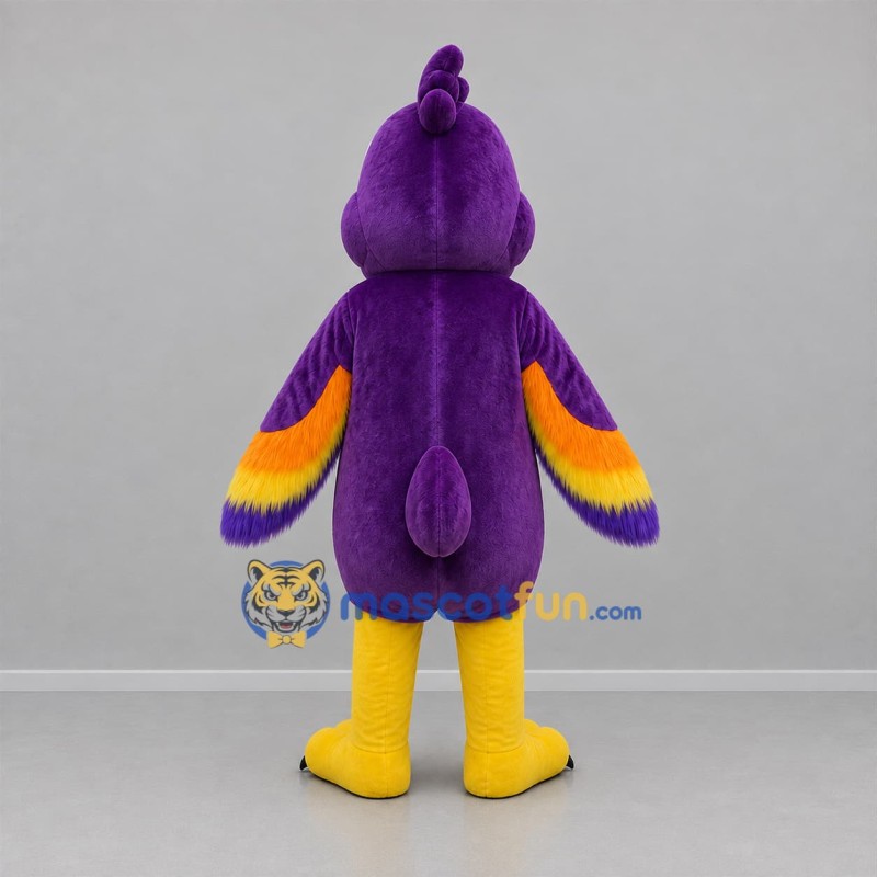 Custom Purple and Yellow Parrot Mascot Costume Adult Full Body Suit for Tropical Events