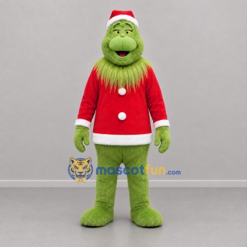 Custom Green and Red Christmas Monster Mascot Costume Adult Full Body Suit for Christmas Events