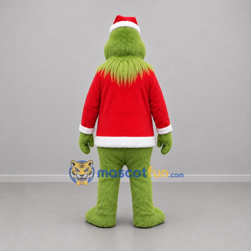 Custom Green and Red Christmas Monster Mascot Costume Adult Full Body Suit for Christmas Events